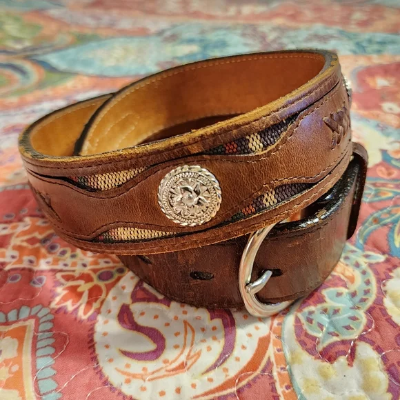 3-D Belt Company Western Boho Leather Belt Size Medium - Picture 2 of 11